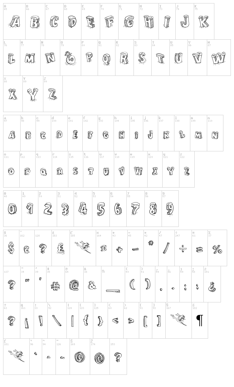 Cartoon Blocks Christmas font map